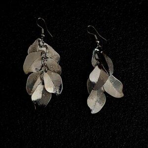 Silver Leaf Cluster Earrings